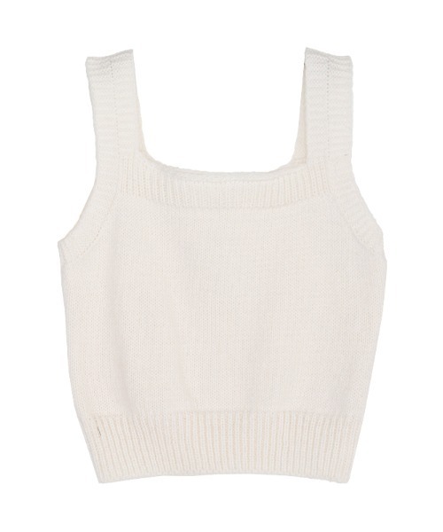 ACYM(アシーム)の「Mini knit ビスチェ(タンクトップ・レディース・ブラック/ホワイト・FREE)」の3枚目の写真