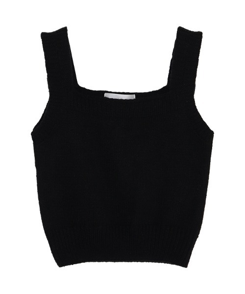 ACYM(アシーム)の「Mini knit ビスチェ(タンクトップ・レディース・ブラック/ホワイト・FREE)」の4枚目の写真