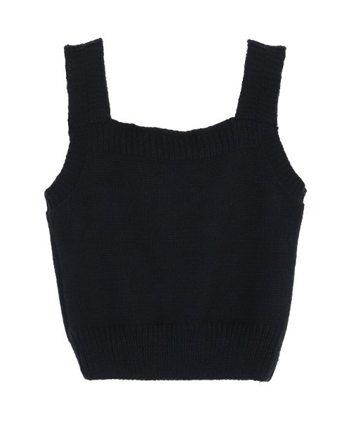 ACYM(アシーム)の「Mini knit ビスチェ(タンクトップ・レディース・ブラック/ホワイト・FREE)」の5枚目の写真