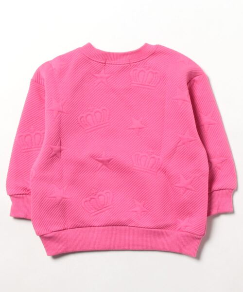 BABYDOLL（ベビードール）の「親子お揃い エンボス 総柄 トレーナー 8883K（スウェット・キッズ・ピンク/ライム/マスタード・150cm/140cm/100cm/120cm/110cm/130cm/80ｃｍ/90cm）」の4枚目の写真