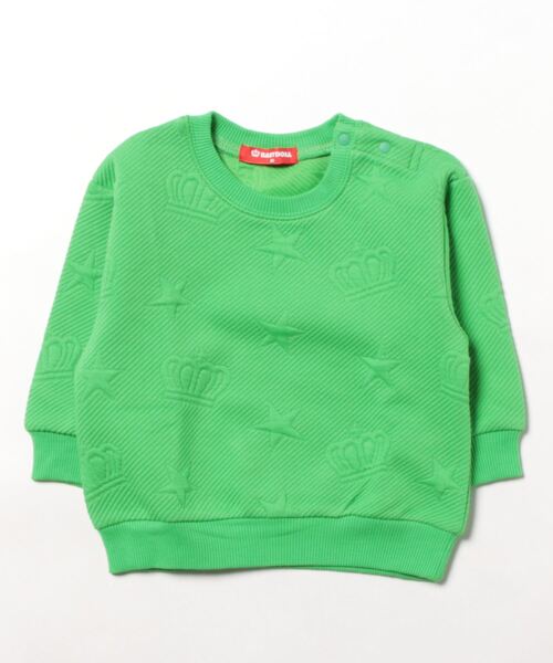 BABYDOLL（ベビードール）の「親子お揃い エンボス 総柄 トレーナー 8883K（スウェット・キッズ・ピンク/ライム/マスタード・150cm/140cm/100cm/120cm/110cm/130cm/80ｃｍ/90cm）」の5枚目の写真