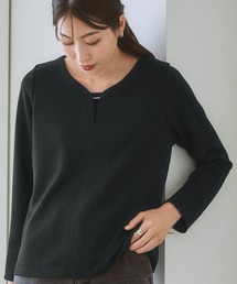 【裏側起毛であったか】ゴールドパーツ使いトップス