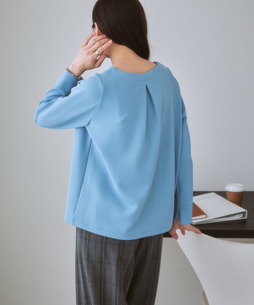 7days Life Styling（セブンデイズライフスタイリング）の「【裏側起毛であったか】ゴールドパーツ使いトップス（Tシャツ/カットソー・レディース・サックスブルー系/ブラック/アイボリー/オフホワイト・LL/3L/M/L/S）」の21枚目の写真