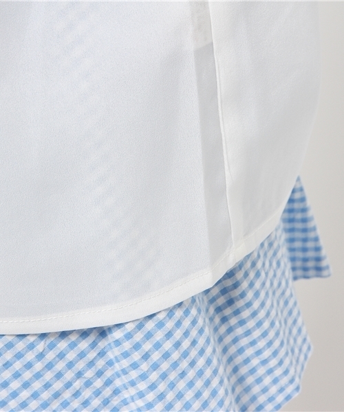 mystic（ミスティック）の「Vレース付プルオーバー（シャツ/ブラウス・レディース・サックスブルー/ベージュ/ブラック/オフホワイト・ﾌﾘ-）」の11枚目の写真