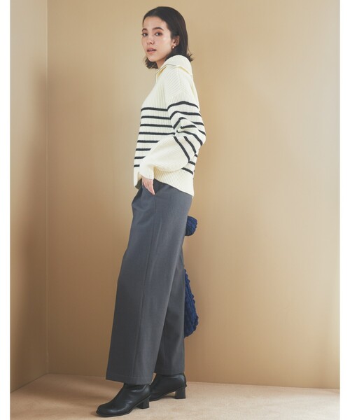 THE SHOP TK （ザ ショップ ティーケー ）の「◆美脚あったかワイドパンツ/ハグするニットシリーズ（その他パンツ・レディース・グレー系その他/アイボリー/ブラック/ブラウン系2/チャコールグレー・11/13/12/14）」の7枚目の写真