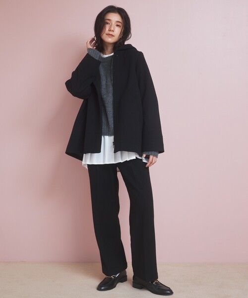 THE SHOP TK （ザ ショップ ティーケー ）の「◆美脚あったかワイドパンツ/ハグするニットシリーズ（その他パンツ・レディース・グレー系その他/アイボリー/ブラック/ブラウン系2/チャコールグレー・11/13/12/14）」の9枚目の写真