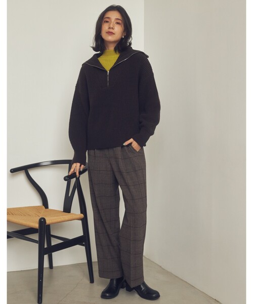 THE SHOP TK （ザ ショップ ティーケー ）の「◆美脚あったかワイドパンツ/ハグするニットシリーズ（その他パンツ・レディース・グレー系その他/アイボリー/ブラック/ブラウン系2/チャコールグレー・11/13/12/14）」の10枚目の写真