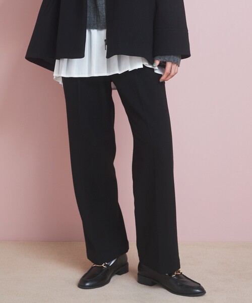 THE SHOP TK （ザ ショップ ティーケー ）の「◆美脚あったかワイドパンツ/ハグするニットシリーズ（その他パンツ・レディース・グレー系その他/アイボリー/ブラック/ブラウン系2/チャコールグレー・11/13/12/14）」の2枚目の写真