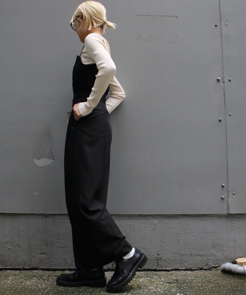 【新品未使用】ヘレンチア　黒 サロペット オールインワン　コンビネゾン HERENCIA（ヘレンチア）の「【HERENCIA】ベルトオールインワン