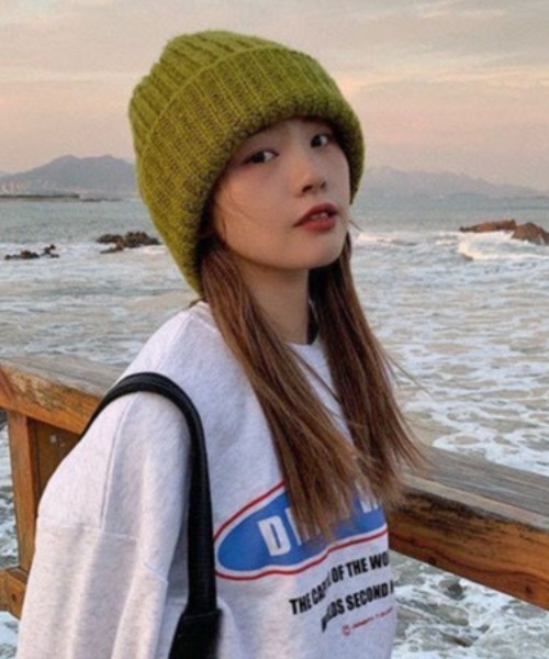 Vipoa（ヴィポア）の「BASIC EASY KNIT BEANIE（ニットキャップ/ビーニー・レディース・ベージュ/グレー/ブルー/ブラウン/レッド/アイボリー/ブラック/カーキ・FREE）」の17枚目の写真