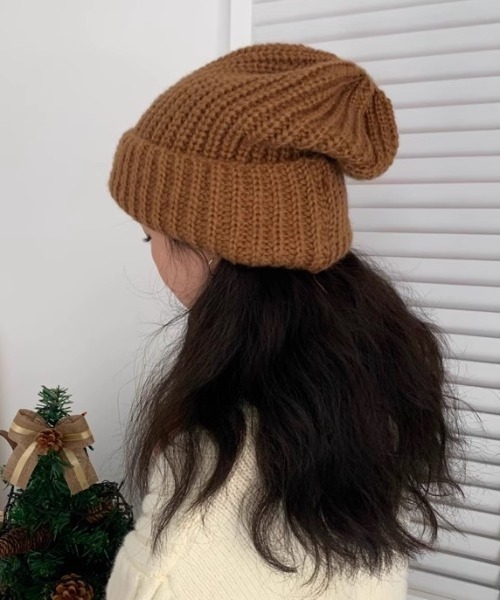 Vipoa（ヴィポア）の「BASIC EASY KNIT BEANIE（ニットキャップ/ビーニー・レディース・ベージュ/グレー/ブルー/ブラウン/レッド/アイボリー/ブラック/カーキ・FREE）」の19枚目の写真