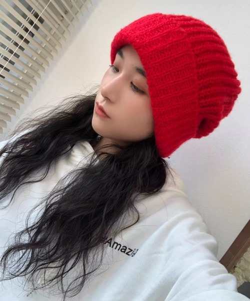 Vipoa（ヴィポア）の「BASIC EASY KNIT BEANIE（ニットキャップ/ビーニー・レディース・ベージュ/グレー/ブルー/ブラウン/レッド/アイボリー/ブラック/カーキ・FREE）」の15枚目の写真