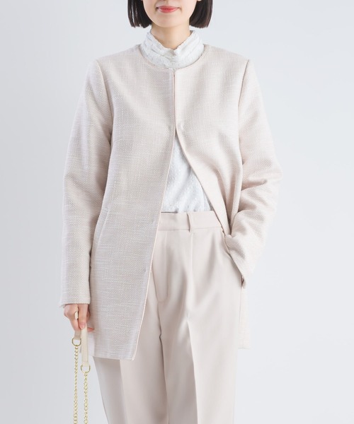 PICCIN(ピッチン)の「ラメフィルムサッカーハイネックブラウス(シャツ/ブラウス・レディース・ネイビー/オフホワイト・M)」の12枚目の写真