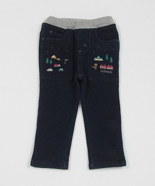 kladskap（クレードスコープ）の「乗り物と森ロング丈ストレートパンツ（チノパンツ・キッズ・マスタード/ネイビー/ブルー・80ｃｍ/90cm/110cm/100cm/120cm/130cm）」の3枚目の写真