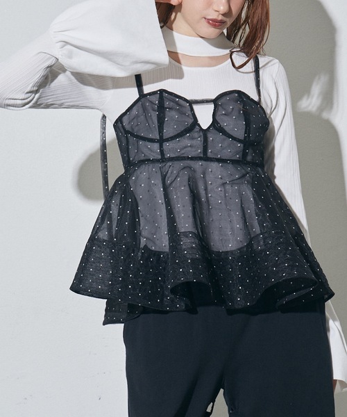 【lulu】美品✨VIOLETTA ヴィオレッタ ペプラムシアービスチェ 花柄ペプラムシアービスチェ（その他トップス）｜VIOLETTA