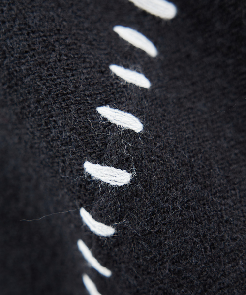 AH ABAHOUSE(エーエイチアバハウス)の「【AH ABAHOUSE】ハンドステッチ プルオーバー ニット(ニット/セーター・メンズ・ホワイト/グリーン/ブラック/グレイッシュベージュ/グレイッシュブルー/パープル・48/46)」の14枚目の写真