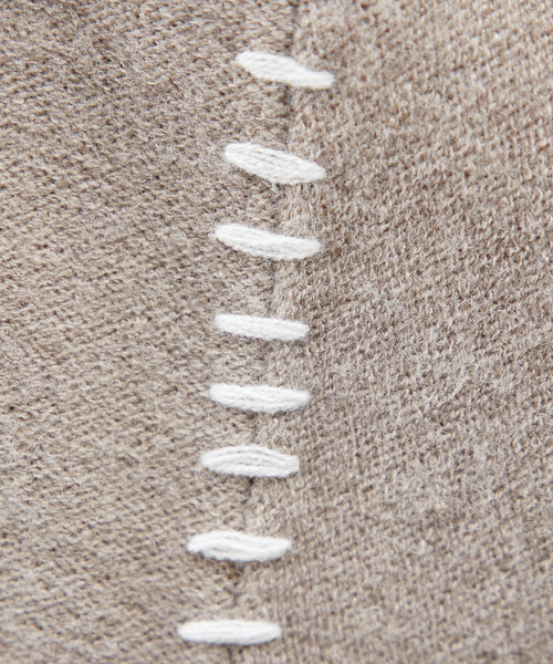 AH ABAHOUSE(エーエイチアバハウス)の「【AH ABAHOUSE】ハンドステッチ プルオーバー ニット(ニット/セーター・メンズ・ホワイト/グリーン/ブラック/グレイッシュベージュ/グレイッシュブルー/パープル・48/46)」の11枚目の写真