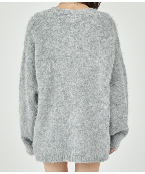 ANAP(アナップ)の「ウール混モヘアタッチVネックカーディガン(カーディガン/ボレロ・レディース・オフホワイト/グレー/スミクロ・FREE)」の8枚目の写真