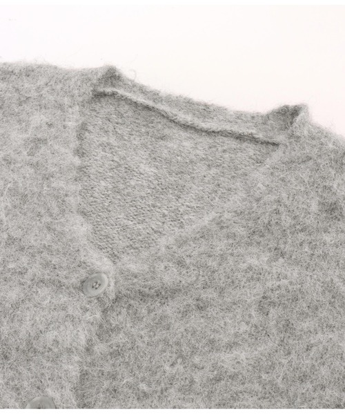 ANAP(アナップ)の「ウール混モヘアタッチVネックカーディガン(カーディガン/ボレロ・レディース・オフホワイト/グレー/スミクロ・FREE)」の9枚目の写真