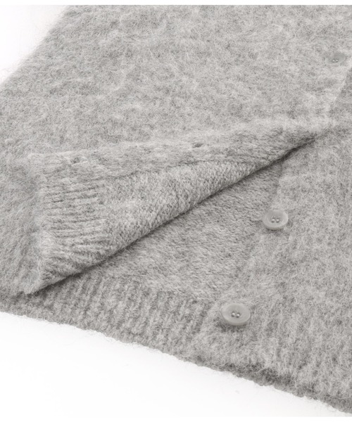 ANAP(アナップ)の「ウール混モヘアタッチVネックカーディガン(カーディガン/ボレロ・レディース・オフホワイト/グレー/スミクロ・FREE)」の10枚目の写真