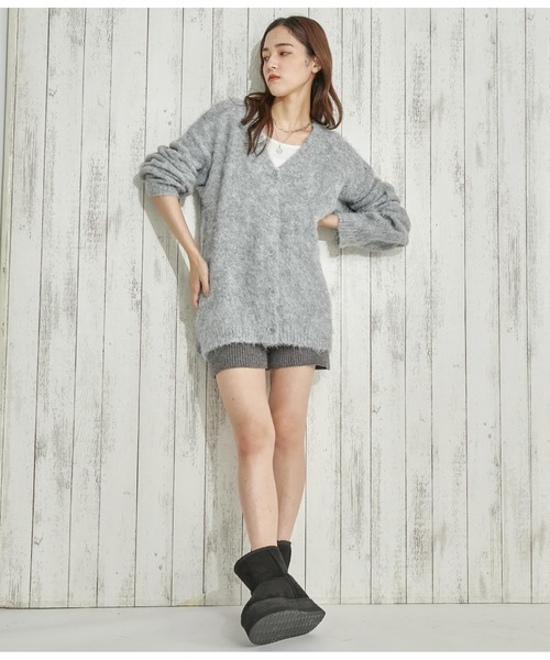 ANAP(アナップ)の「ウール混モヘアタッチVネックカーディガン(カーディガン/ボレロ・レディース・オフホワイト/グレー/スミクロ・FREE)」の19枚目の写真