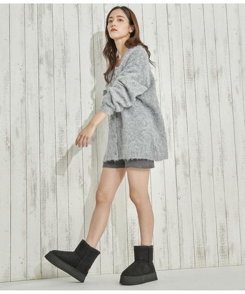 ANAP(アナップ)の「ウール混モヘアタッチVネックカーディガン(カーディガン/ボレロ・レディース・オフホワイト/グレー/スミクロ・FREE)」の18枚目の写真