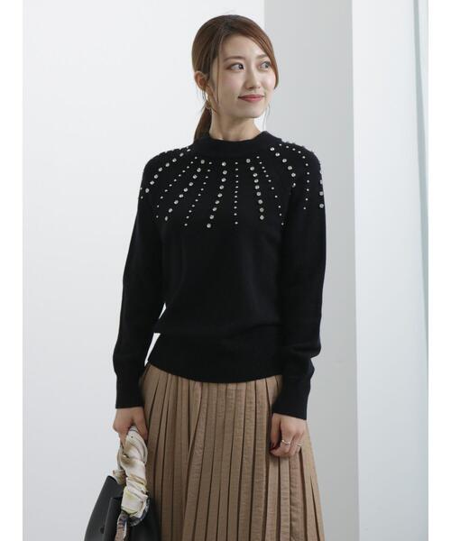 Te chichi(テチチ)の「求心ビジューニットプルオーバー(ニット/セーター・レディース・グレー/ブラック・F)」の8枚目の写真