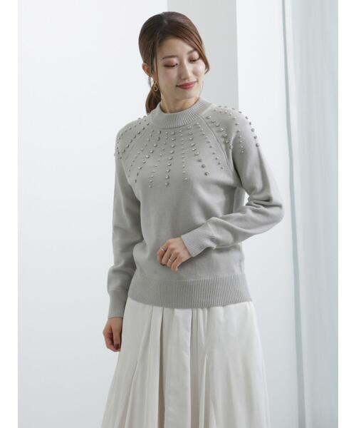 Te chichi(テチチ)の「求心ビジューニットプルオーバー(ニット/セーター・レディース・グレー/ブラック・F)」の5枚目の写真