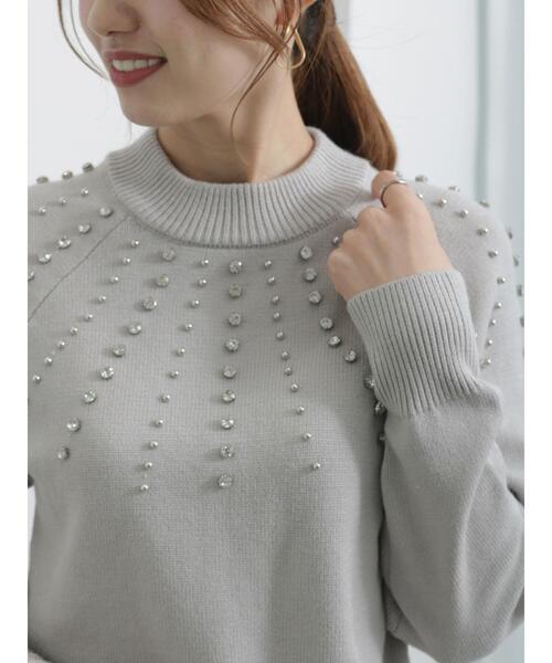 Te chichi(テチチ)の「求心ビジューニットプルオーバー(ニット/セーター・レディース・グレー/ブラック・F)」の12枚目の写真