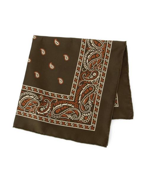 BEAUTY&YOUTH UNITED ARROWS(ビューティーアンドユースユナイテッドアローズ)の「BY manipuri シルクバンダナ◆(バンダナ/スカーフ・レディース・ワインレッド/オリーブ/ネイビー/ダークブラウン/レッド・フリー)」の3枚目の写真