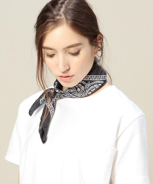 BEAUTY&YOUTH UNITED ARROWS(ビューティーアンドユースユナイテッドアローズ)の「BY manipuri シルクバンダナ◆(バンダナ/スカーフ・レディース・ワインレッド/オリーブ/ネイビー/ダークブラウン/レッド・フリー)」の9枚目の写真