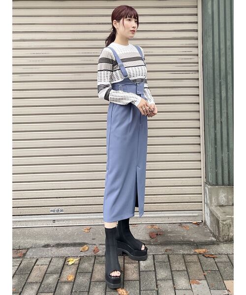 MURUA（ムルーア）の「マルチパターンニットTOPS（ニット/セーター・レディース・ブラック/ブルー/ホワイト・FREE）」の19枚目の写真