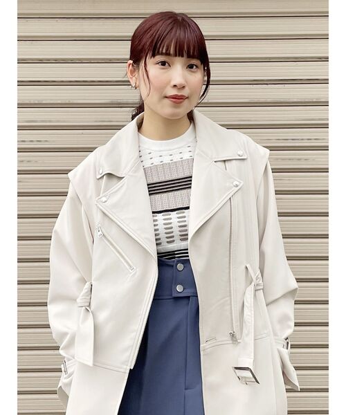 MURUA（ムルーア）の「マルチパターンニットTOPS（ニット/セーター・レディース・ブラック/ブルー/ホワイト・FREE）」の17枚目の写真