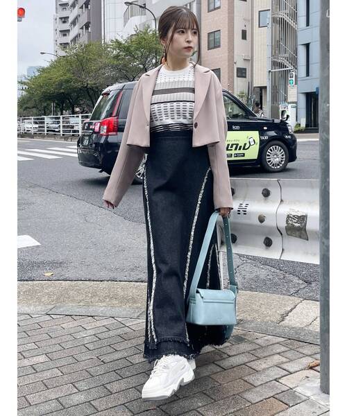 MURUA（ムルーア）の「マルチパターンニットTOPS（ニット/セーター・レディース・ブラック/ブルー/ホワイト・FREE）」の12枚目の写真