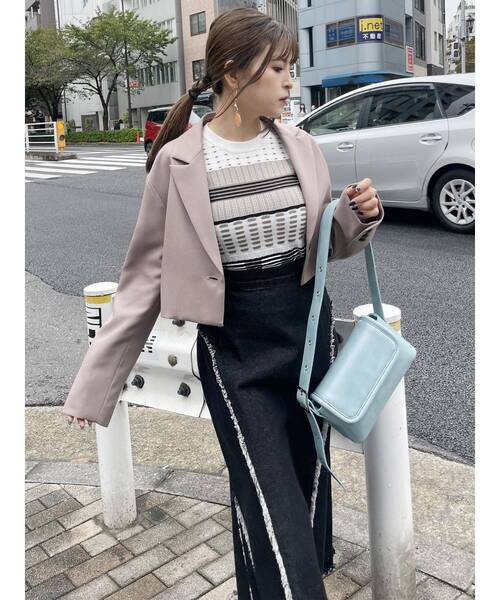 MURUA（ムルーア）の「マルチパターンニットTOPS（ニット/セーター・レディース・ブラック/ブルー/ホワイト・FREE）」の11枚目の写真