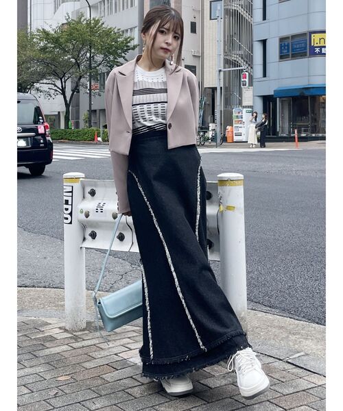 MURUA（ムルーア）の「マルチパターンニットTOPS（ニット/セーター・レディース・ブラック/ブルー/ホワイト・FREE）」の10枚目の写真