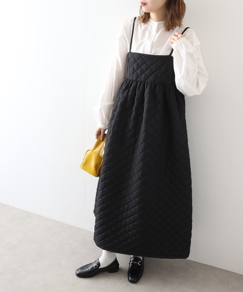 &soiree(アンドソワレ)の「&soiree キルティングキャミワンピース(ワンピース・レディース・アイボリー/ブラック・FREE)」の10枚目の写真