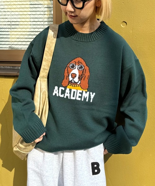 CIAOPANIC TYPY（チャオパニックティピー）の「【ユニセックス】アニマルアソート柄ニット（ニット/セーター・メンズ・ライトグレー/ネイビー/ブルー/チャコールグレー/ホワイト系その他/グリーン・MEDIUM/LARGE）」の5枚目の写真