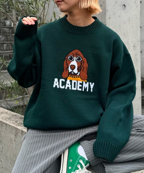 CIAOPANIC TYPY（チャオパニックティピー）の「【ユニセックス】アニマルアソート柄ニット（ニット/セーター・メンズ・ライトグレー/ネイビー/ブルー/チャコールグレー/ホワイト系その他/グリーン・MEDIUM/LARGE）」の7枚目の写真