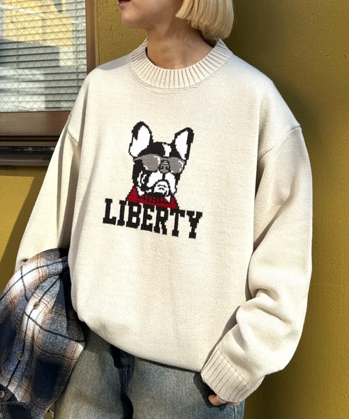 CIAOPANIC TYPY（チャオパニックティピー）の「【ユニセックス】アニマルアソート柄ニット（ニット/セーター・メンズ・ライトグレー/ネイビー/ブルー/チャコールグレー/ホワイト系その他/グリーン・MEDIUM/LARGE）」の20枚目の写真