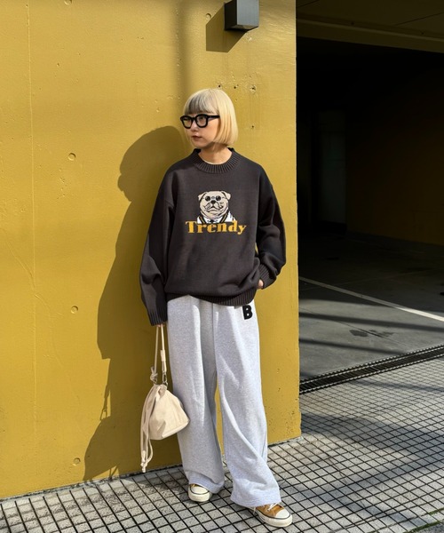 CIAOPANIC TYPY（チャオパニックティピー）の「【ユニセックス】アニマルアソート柄ニット（ニット/セーター・メンズ・ライトグレー/ネイビー/ブルー/チャコールグレー/ホワイト系その他/グリーン・MEDIUM/LARGE）」の8枚目の写真