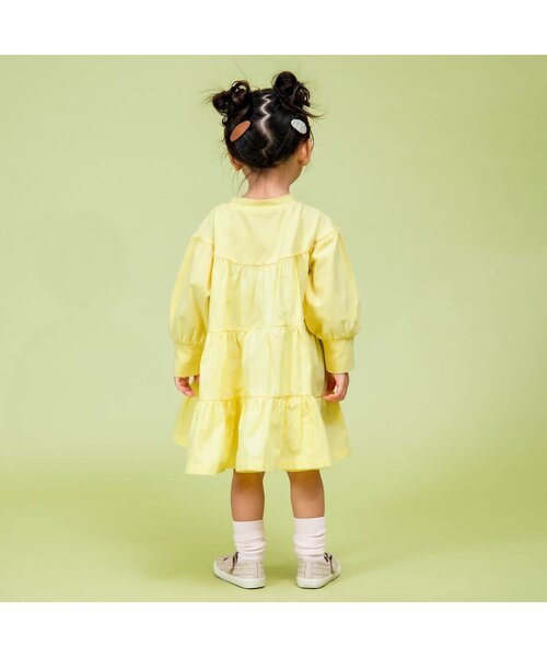 Ampersand（アンパサンド）の「premier カットソー切替ティアードチュニックワンピ（ワンピース・キッズ・ラベンダー/チャコール/アイボリー/イエロー・100/140/110/130/80/120/90）」の10枚目の写真