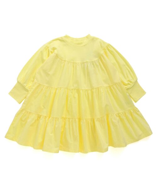 Ampersand（アンパサンド）の「premier カットソー切替ティアードチュニックワンピ（ワンピース・キッズ・ラベンダー/チャコール/アイボリー/イエロー・100/140/110/130/80/120/90）」の15枚目の写真