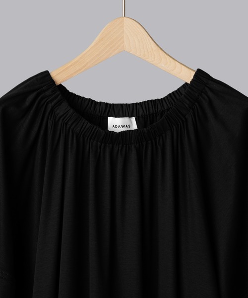 ADAWAS（アダワズ）の「【 ADAWAS / アダワス 】SILKET JERSEY GATHERED DRESS / シルケット ジャージー ギャザー ドレス（ワンピース・レディース・ブラック・FREE）」の4枚目の写真