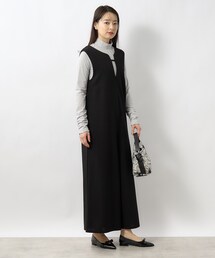 ◆≪通勤・セレモニー対応≫ 前後2way/カットジョーゼットサロペット【イージーケア/洗濯機洗い可】