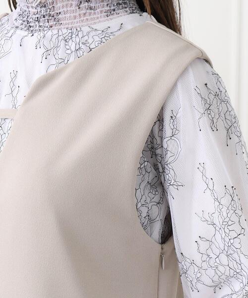 index（インデックス）の「◆≪通勤・セレモニー対応≫ 前後2way/カットジョーゼットサロペット【イージーケア/洗濯機洗い可】（サロペット/オーバーオール・レディース・チャコールグレー/ナチュラル/ブラック・36/38/42/40）」の17枚目の写真