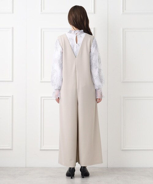 index（インデックス）の「◆≪通勤・セレモニー対応≫ 前後2way/カットジョーゼットサロペット【イージーケア/洗濯機洗い可】（サロペット/オーバーオール・レディース・チャコールグレー/ナチュラル/ブラック・36/38/42/40）」の21枚目の写真