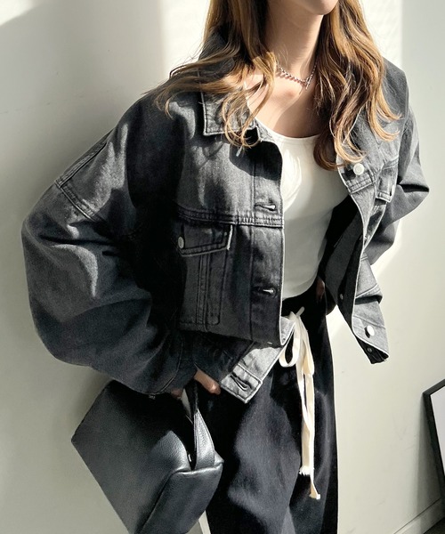 Futier land(フューティアランド)の「ビッグシルエットデニムジャケット(デニムジャケット・レディース・ライトブルー/ブラック/ブルー・MEDIUM)」の20枚目の写真