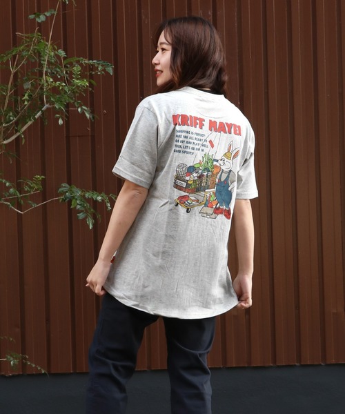 KRIFF MAYER Lady's Collection（クリフメイヤーレディースコレクション）の「キャンプラビットAライン半袖T（Tシャツ/カットソー・レディース・ブルー/その他5/チャコール/グレー/オフホワイト/カラフル/グリーン/レッド・LARGE/MEDIUM）」の3枚目の写真