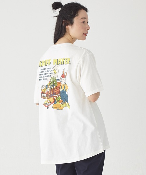 KRIFF MAYER Lady's Collection（クリフメイヤーレディースコレクション）の「キャンプラビットAライン半袖T（Tシャツ/カットソー・レディース・ブルー/その他5/チャコール/グレー/オフホワイト/カラフル/グリーン/レッド・LARGE/MEDIUM）」の2枚目の写真